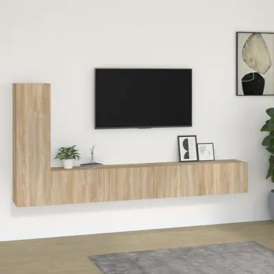 The Living Store Komplet TV omaric 3-delni sonoma hrast inženirski les - Komplet TV Omaric