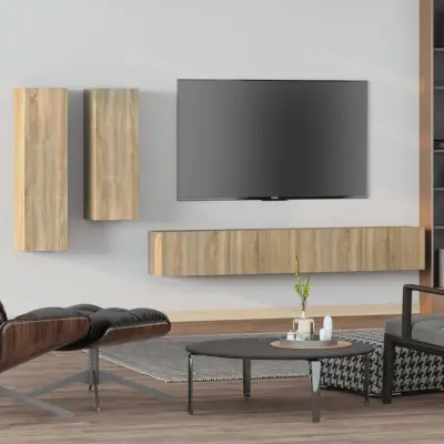 The Living Store Komplet TV omaric 4-delni sonoma hrast inženirski les - Komplet TV Omaric