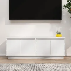 The Living Store TV omarica bela 110x34x40 cm trdna borovina - TV Omarica