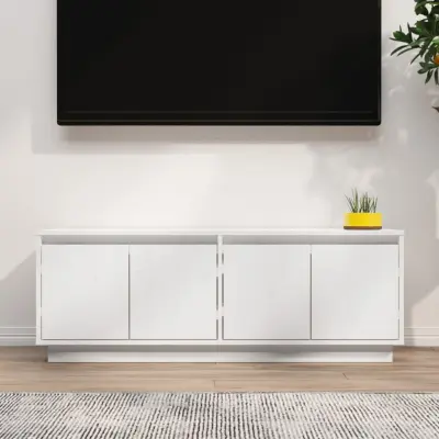 The Living Store TV omarica bela 110x34x40 cm trdna borovina - TV Omarica