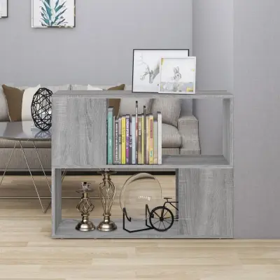 The Living Store Knjižna omara/pregrada siva sonoma 80x24x63 cm - Knjižna Omara