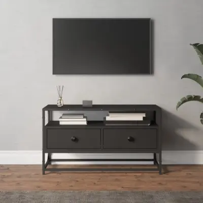 The Living Store TV omarica ?rna 80x35x45 cm inženirski les - TV Omarica