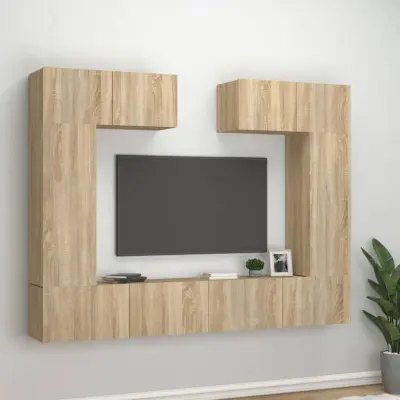 The Living Store Komplet TV omaric 6-delni sonoma hrast inženirski les - Komplet TV Omaric