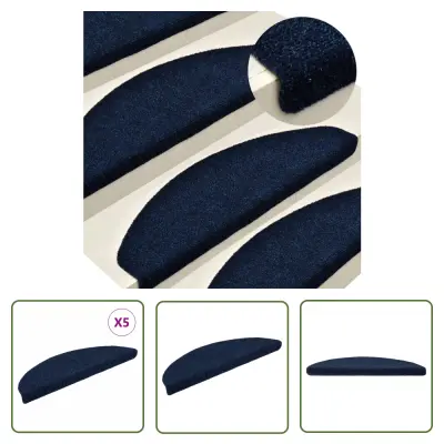 The Living Store Samolepilne preproge za stopnice 5 kosov mor. modre 56x17x3 cm - Preproga Za Stopnice