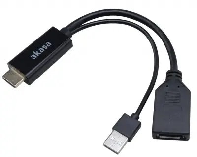 AKASA HDMI moški adapter &gt; Displayport ženski / USB moški