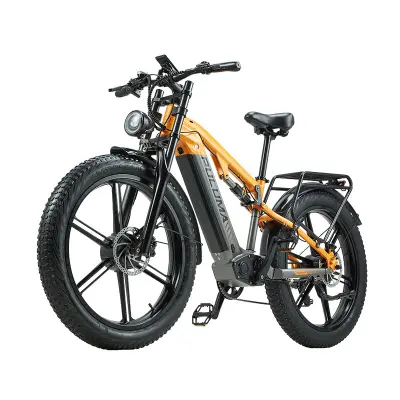 Električno kolo PULUMA PH003 z dvojnim pogonom – 2×500W motorja, doseg 50 km, Shimano 7 prestav, hidravlične zavore, široke pnevmatike