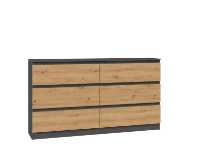 Malwa M6 Chest of Drawers in Anthracite and Artisan Oak - Modern Storage Solution