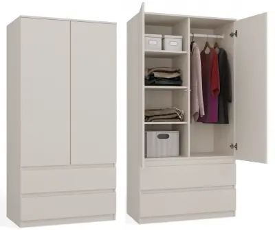 Malwa SS-90 Modern Cashmere Wardrobe with Drawers