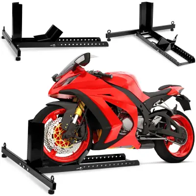 MT3 Motorcycle Front Wheel Stand - Durable and Adjustable Black Design
