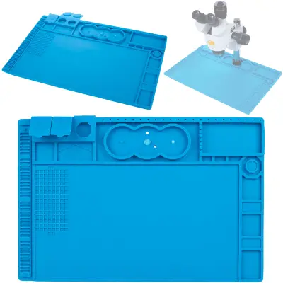 Rosfix Silikonska Podloga za Mikroskop – Antistatična, Magnetna, 480x320 mm, 500°C, ESD | Kovinska Osnova