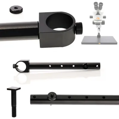 Rosfix Nosilec za Zaslon Mikroskopa 196 mm – 360° in Višinska Nastavljivost | Ø33 mm, Montaža na Steber