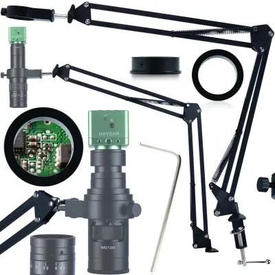 Rosfix ODM-180X Nosilec za Digitalni Mikroskop – Nastavljivo Roko, Aluminij, Ø50 mm | Stabilna Industrijska Podpora