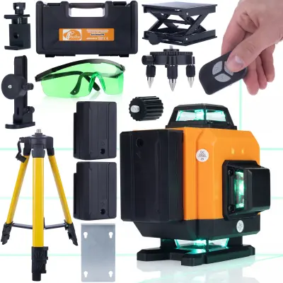 ROSFIXOVA LASERSKA NIVELIRKA ROSFIX ORANGE TIGER 16 LINIJ ROT16L + 43-120CM STATIV ZA ROSFIXOVO LASERSKO NIVELIRKO S POKROVOM + ZELENA ZAŠČITNA OČALA
