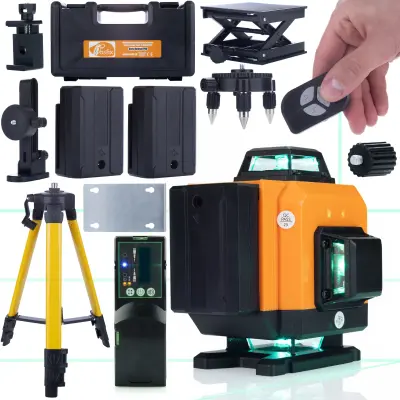 ROSFIX LASERSKA NIVELACIJA ROSFIX ORANGE TIGER 16 LINIJ ROT16L+PODSTAVEK 43-120CM ZA LASERSKO NIVELACIJO+DETEKTOR SPREJEMNEGA ŽARKA