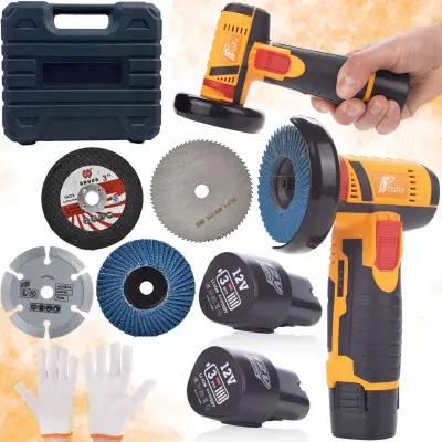 Rosfix Mini brusilnik Rosfix Blue Bird 12V MBB12V + segmentna diamantna plošča 75mm za gradbene materiale za brusilnik 12V