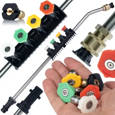 Rosfix Set Lanca za Visokotlačni Čistilnik – 1/4'''' Bayonet, 5 Šob, 15° Kot | 160 bar, 60°C, za Kärcher K2–K7