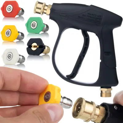 KOMPLET PIŠTOLE ZA TLAČNI ČISTILEC 4350PSI 22MM + ROSFIX KOMPLET 5 ŠOB ZA TLAČNI ČISTILEC (0°, 15°, 25°, 40°, 60°)