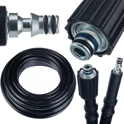 Rosfix Nadomestni Del za Visokotlačni Čistilnik Parkside – Cev 10 m, Click-M22, 200 Bar, 60 °C, Ojačana PVC