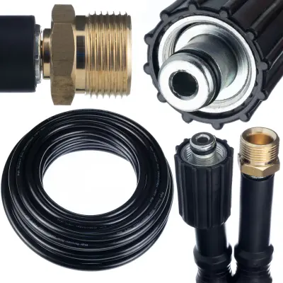 Rosfix Nadomestni Del za Visokotlačni Čistilnik Kärcher/Kranzle – Cev 15 m M22-M22, 200 Bar, 60 °C, PVC Oplaščenje
