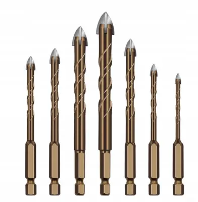 Set spiralnih svrdl za steklo, ploščice, keramiko 7 kosov. 3-12mm