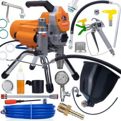 Rosfix Agregat malarski Rosfix Tornado RT2 UltraSpray 1500W 22MPA 2,2L/min + Zbiornik 6L na material/farbę do agregatu malarskega tlakovega Tornado/Gr