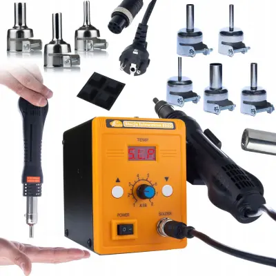 ROSFIX POSTAJA ZA SPAJKANJE Z VROČIM ZRAKOM ROSFIX 858D + KOMPLET 5 ŠOB ZA SPAJKANJE Z VROČIM ZRAKOM ZA POSTAJO ROSFIX (3,4,6,7,12 MM)