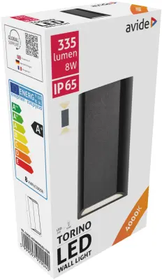 929040 Zunanja stenska svetilka Torino LED SMD 8W 4000K 335lm IP65