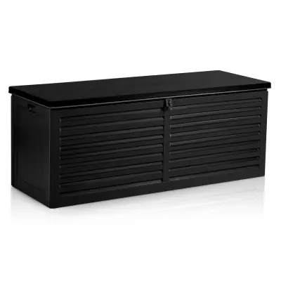 Spacious Black Garden Storage Box 143.5 x 57 x 53.5 cm - 390 Liters