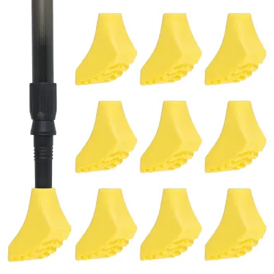 10-Pack Nordic Walking Pole Covers - Versatile Yellow Attachments for All Terrains