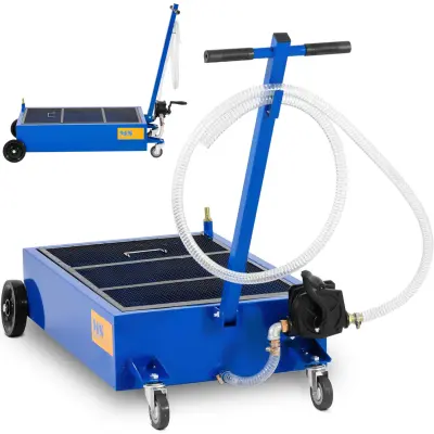 Heavy-Duty Oil Drainage Trolley with Hand Pump - 75L Capacity, 20L/min Flow Rate