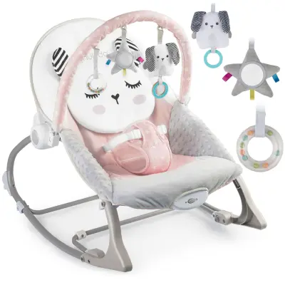 Nukido Pink Vibration Rocking Chair - Multifunctional Baby Bouncer