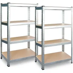 Durable Metal Storage Shelf Set of 2 - 174 x 80 x 40 cm - Plonos PL-701