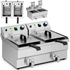 High-Performance Double Fryer with Two 11L Chambers and 6000W Power