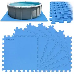 Durable Foam Puzzle Mat for Pools - 8 Piece Set, 50x50 cm, 1.9 m²