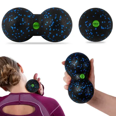 Neo-Sport NS-997 Massage Ball Set - Double Ball and Single Ball for Fitness and Relaxation
