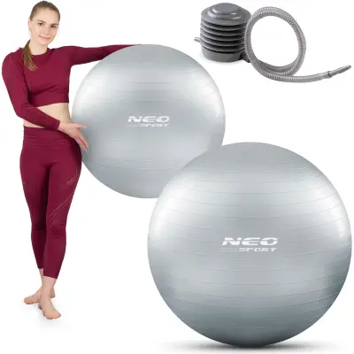75 cm Silver Exercise Ball for Fitness and Rehabilitation - NS-952