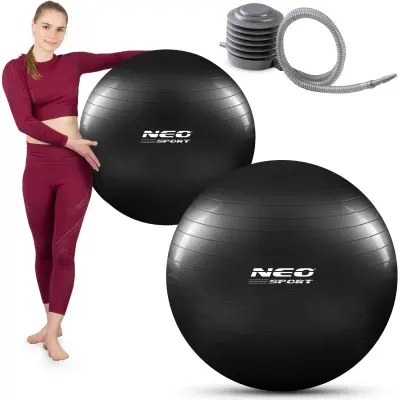 75 cm Black Exercise Ball for Fitness and Rehabilitation
