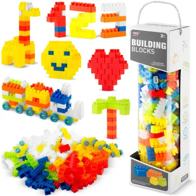 Ricokids Large Play Blocks Set RK-761 - 300 Colorful Building Blocks for Kids