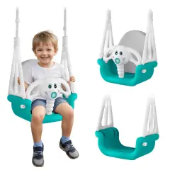 Ricokids Turquoise 3-in-1 Elephant Bucket Swing for Kids
