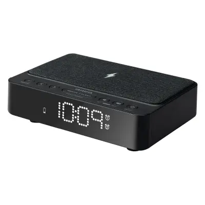 AIWA Radijska budilka z brezžičnim polnilcem, CR-30BK