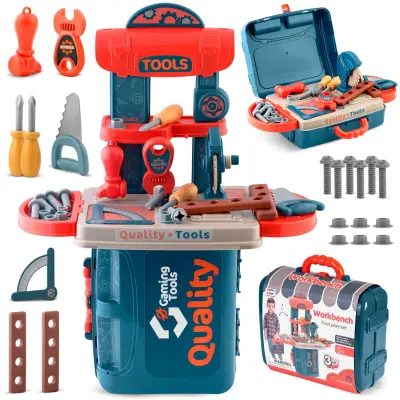 Ricokids 772600 Mini Workshop Set for Kids - 3 in 1 Tool Playset