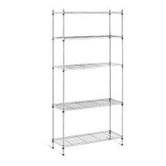 Sturdy Gray Openwork Wire Storage Rack - 180x90x35cm, Holds Up to 150kg