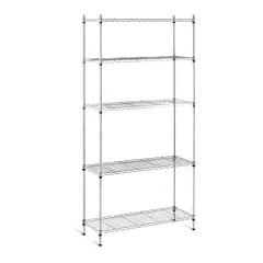 Sturdy Gray Openwork Wire Storage Rack - 180x90x35cm, Holds Up to 150kg