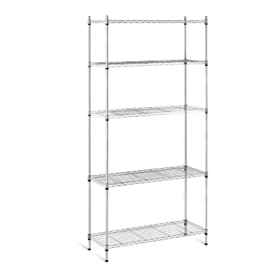 Sturdy Gray Openwork Wire Storage Rack - 180x90x35cm, Holds Up to 150kg
