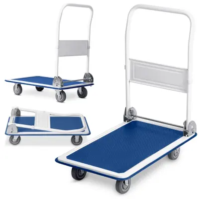 High-Quality Manual Transport Trolley HM-505 in White and Blue