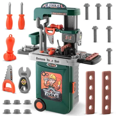 Ricokids 772600 Green Children's Workshop - 3in1 Playset for Creative Kids