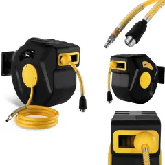 Wall-Mounted Automatic Pneumatic Hose Reel with 22m Hose for Air Compressors