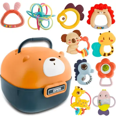 Rattles in a Box RK-738 Ricokids - 10 Colorful Sensory Toys for Infants