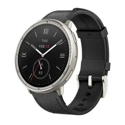 Pametna ura Amazfit Active 2 NFC, črna usnjena