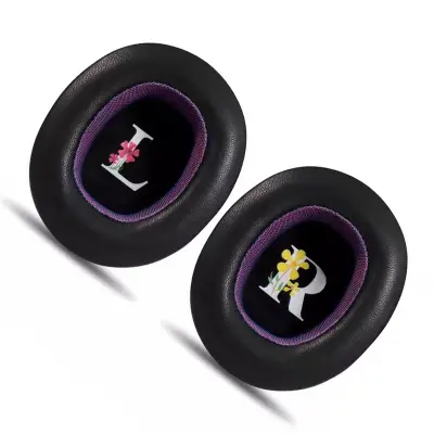 Črne vijolične ušesne blazinice iz jagnječje kože za slušalke JBL